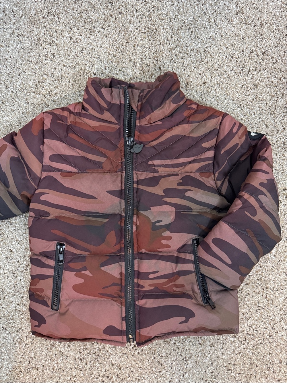 Appaman Kids' Camo Puffer Jacket - Brown/Red Tones 2T